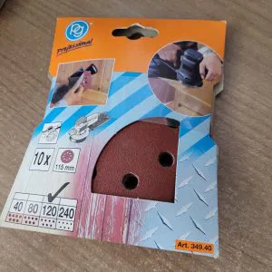 PG ART.349.40 CONF.10 FOGLI DISCHI ABRASIVI 115MM 120 RESINATA VELCRO