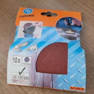 PG ART.349.10 CONF.10 FOGLI DISCHI ABRASIVI 115MM 120 RESINATA VELCRO