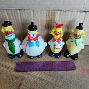 set 4 clown ceramica decorazione bomboniera idea regalo lotteria party