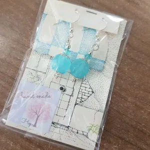 Hope Infinity hand made orecchini vetro azzurro AZUR (FH2)  idea regalo