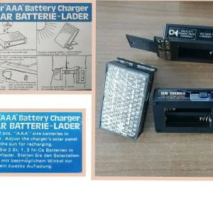 1 carica batterie AAA energia SOLARE charger battery ecologica caricatore pile