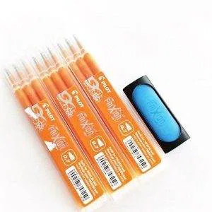 FRIXION STOCK 9 CARTUCCE ARANCIO  PILOT BALL 0,7 GOMMA BLU