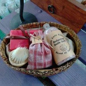 C) Cestino legno Sapone Sali Potpourri Spazzola idea regalo artigianale