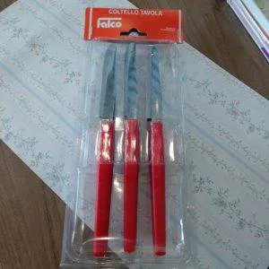 KAIMANO set 6 coltelli da tavola Rosso acciaio inox punta seghettata