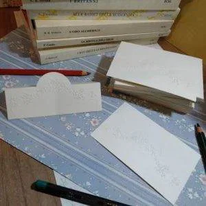 Cartoncini Segnaposto Flo Lavorato 10 Pz Hobby Creativi Gift Segna Posto Tavolo