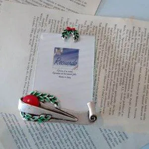 AR30)  Recuerdo Cornice Vetro Portafoto Placato Argento Rara