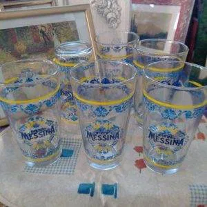 6 BICCHIERI Vetro BIRRA MESSINA 400 ml 40cl Nuovi