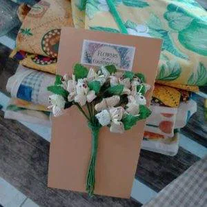 Fiori Bianco Beige (D) Decorazione Hobby Creativi Bomboniere Vintage artigianato