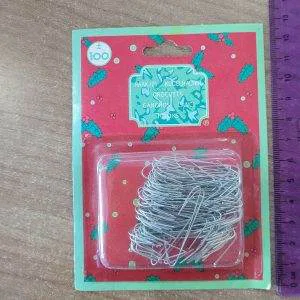 100 gancetti per decorazioni natalizie palline albero Natale metallo