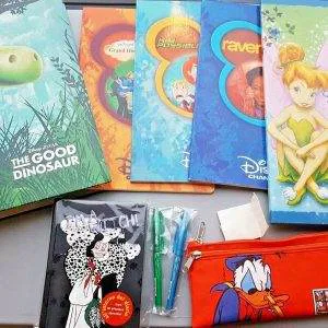 V7  stock lotto DISNEY  set scuola cartoleria cancelleria diario quaderni