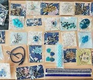 COD-F4 STOCK LOTTO mix BLUE  KIT STARTER BIGIOTTERIA charms perline perle beads