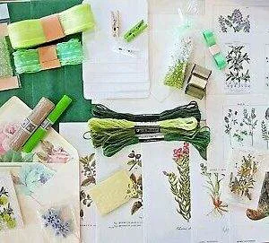 SCRAPBOOKING LOTTO BOTANICA 1 CARTA FILO BUSTE NATURA VERDE LEGNO CARD MAKING