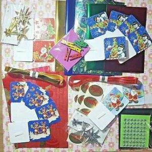 C10 LOTTO NATALE CHIUDI PACCO STELLE ADESIVI SACCHETTI REGALO NASTRI REGALI GIFT