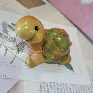 AR23) Tartaruga In Terracotta Dipinta A Mano Collezione Idea Regalo Turtle
