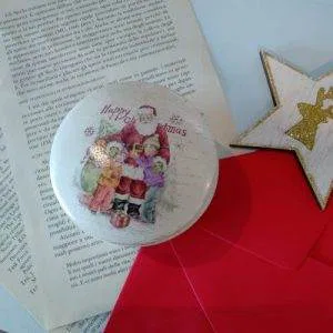 AR31) Barattolo Candela Christmas Natale Vintage Style