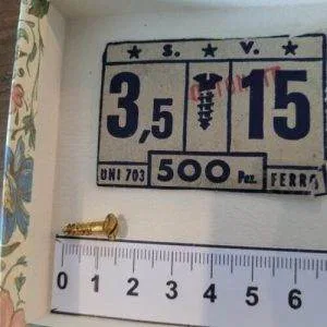 WF7) Viti x Legno Restauro Mobili 3,5x15 ferro uni 703 otton bombata taglio 25pz