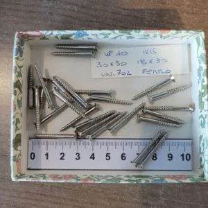 WF10) Viti Legno Restauro Mobili 18x30 ferro uni 702 testa piatta taglio 25pz