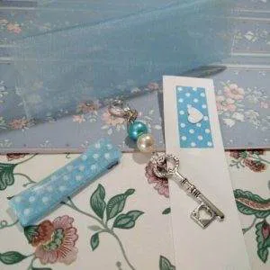 BOMBONIERE BATTESIMO CRESIMA COMUNIONE MATRIMONIO keys blue ciondolo Chiave