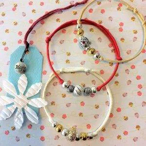 HOPE TRIS BRACCIALETTI PERLE STRASS STARDUST METALLO IDEA GIFT HAND MADE cod6