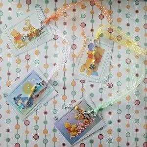 w1 Winnie Pooh HANDMADE set biglietti chiudipacco bomboniere ciondolo disney