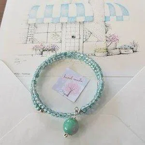 Hope Infinity Bracciale Vetro Hand Made AZZURRO (m4)  Stampa Artistica