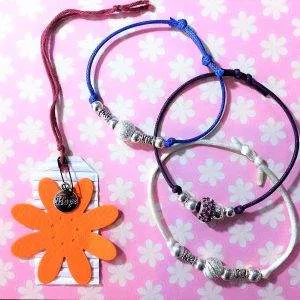 HOPE TRIS BRACCIALETTI FILO PERLE stardust STRASS METALLO GIFT HAND MADE cod9