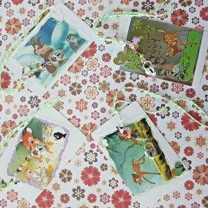 b1 Bambi HANDMADE set biglietti chiudipacco bomboniere ciondolo disney hope