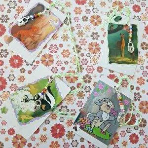 b2 Bambi HANDMADE set biglietti chiudipacco bomboniere ciondolo disney hope