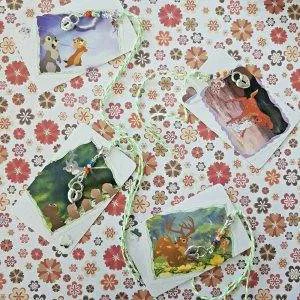 b3 Bambi HANDMADE set biglietti chiudipacco bomboniere ciondolo disney hope