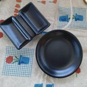 Piatto /porta Salsa Soia ceramica nera orientale Sushi Sashimi