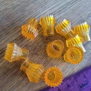 Ricambi plastica ghiere luci pisellino GIALLO E1 Natale presepe 10pz giocoplast