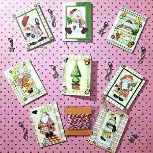 C6 lotto Natale Christmas Chiudi Pacco targhette ciondoli HANDMADE segnaposto