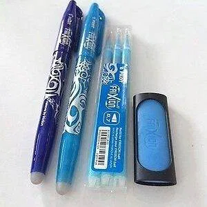 FRIXION STOCK set PENNE frixion ball gomma cartucce BLU AZZURRO TUTTO NUOVO