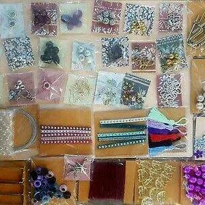 COD-F1 STOCK LOTTO mix KIT STARTER BIGIOTTERIA charms filo perline catena fiori