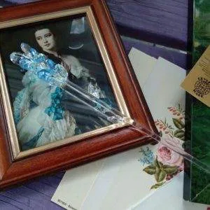 Fiore Spiga Cs3 Crystal Ware Swarovski Murano Vintage Hand Made Blu 48cm Raro