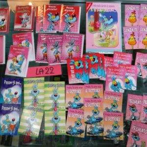 LA22 47pz LOTTO LUPO ALBERTO BIGLIETTI AUGURI  MIX IDEA REGALO BIEMBI CARTOLERIA