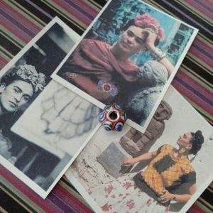 Frida Charm Vetro Rosso Blu Verde Frida Kahlo Inspired (FK9) x Bracciale