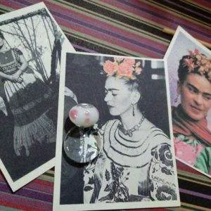 Frida Charm Vetro Bianco Rosa Frida Kahlo Inspired (FK13) x Bracciale
