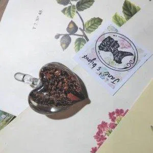 Ciondolo Pendente Vetro Black Rose Gold 1 PZ Cod.BB24 Bigiotteria Collana Cuore