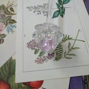 Rosa Clear Lumen R1 Fiore Crystal Swarovski Vetro Murano Vintage Hand Made Raro