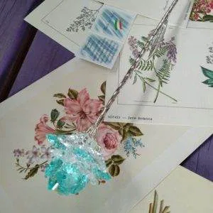 Lumen Fiore Althea Acqua  Crystal Swarovski Vetro Murano Vintage Raro