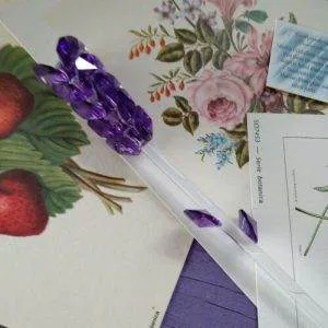 Fiore Spiga Viola Cs11 Crystal Ware Swarovski Murano Vintage Hand Made Raro