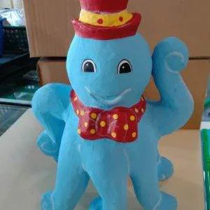 Cartapesta Decorato A Mano Polpo Azzurro  raro da collezione