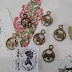 Charms Ciondolo Cane Dog Lotto 6 PZ  (Cod.BB2) Bigiotteria Bracciali Medagliette