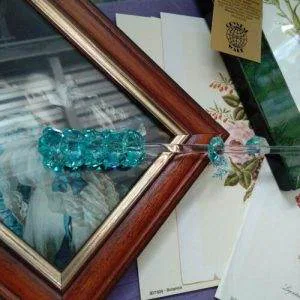 Fiore Spiga Cs5 Crystal Ware Swarovski Murano Vintage Hand Made Aqua 48cm Raro