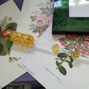 Fiore Spiga Cs6 Crystal Ware Swarovski Murano Vintage Hand Made Giallo Raro