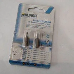 MAUER 2pz Inserto esagonale mm 2  lunghezza 25mm 89506
