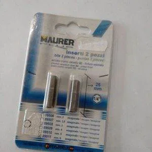 MAUER 2pz Inserto esagonale mm 6  lunghezza 25mm 89511
