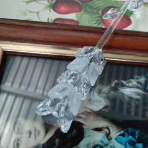 Fiore Spiga Cs8 Crystal Ware Swarovski Murano Vintage Hand Made Clear Ice Raro