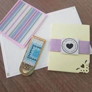 Hope Infinity Segnalibro Handmade metallo azzurro gold cartoncini artigianato